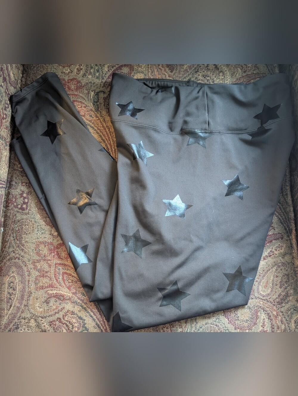 Nannette LePore Black Star Print Leggings Size L
